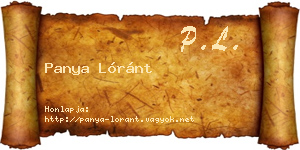 Panya Lóránt névjegykártya